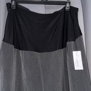 Maternity new 2x Black and Gray Jumpsuit Motherhood Pull Dress Pants Slacks Work